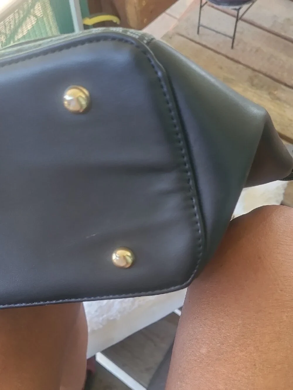 MFK Monogram Pattern Navy Blue Crossbody Tote Bag